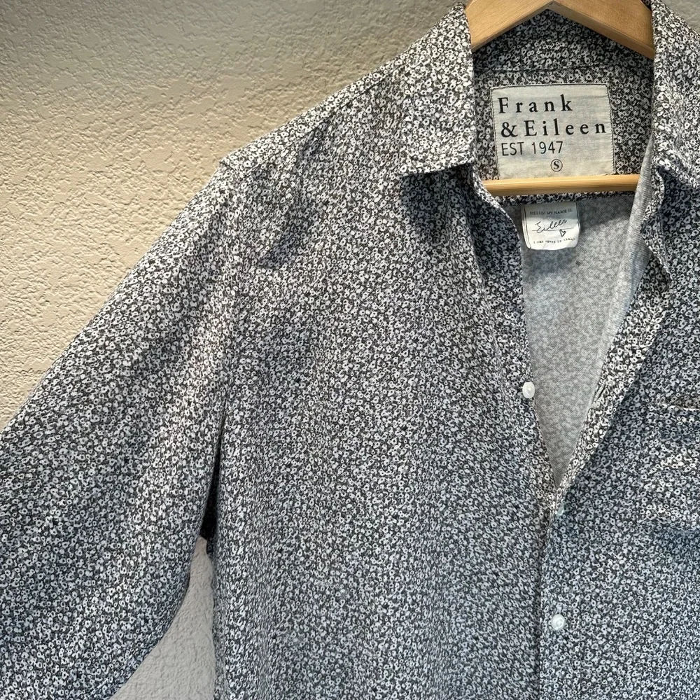 Frank & Eileen Top Eileen Ditsy Floral Modal Relaxed Button Down Shirt Small